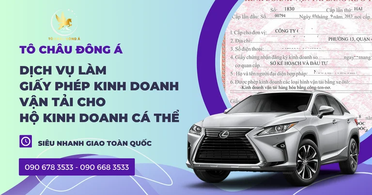 Làm giấy phép kinh doanh vận tải cho hộ kinh doanh cá thể Bình Dương