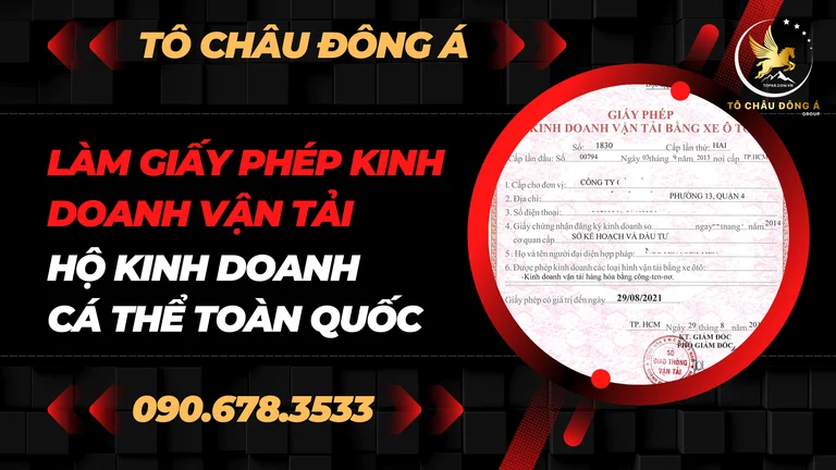 giấy phép kinh doanh vận tải cho hộ kinh doanh cá thể tại hcm giá rẻ