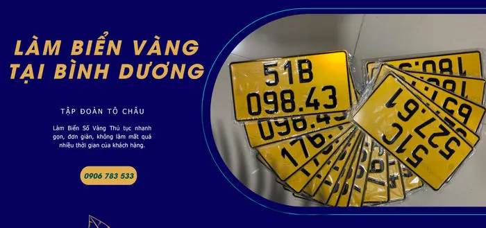 Thủ tục đổi sang biển số màu vàng tại Bình Dương