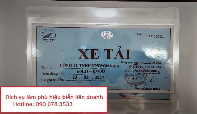 PHÙ HIỆU XE TẢI BIỂN LIÊN DOANH TẠI HCM