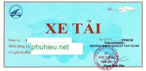 Thủ Tục Xin Cấp Phù Hiệu Xe Tải 2018